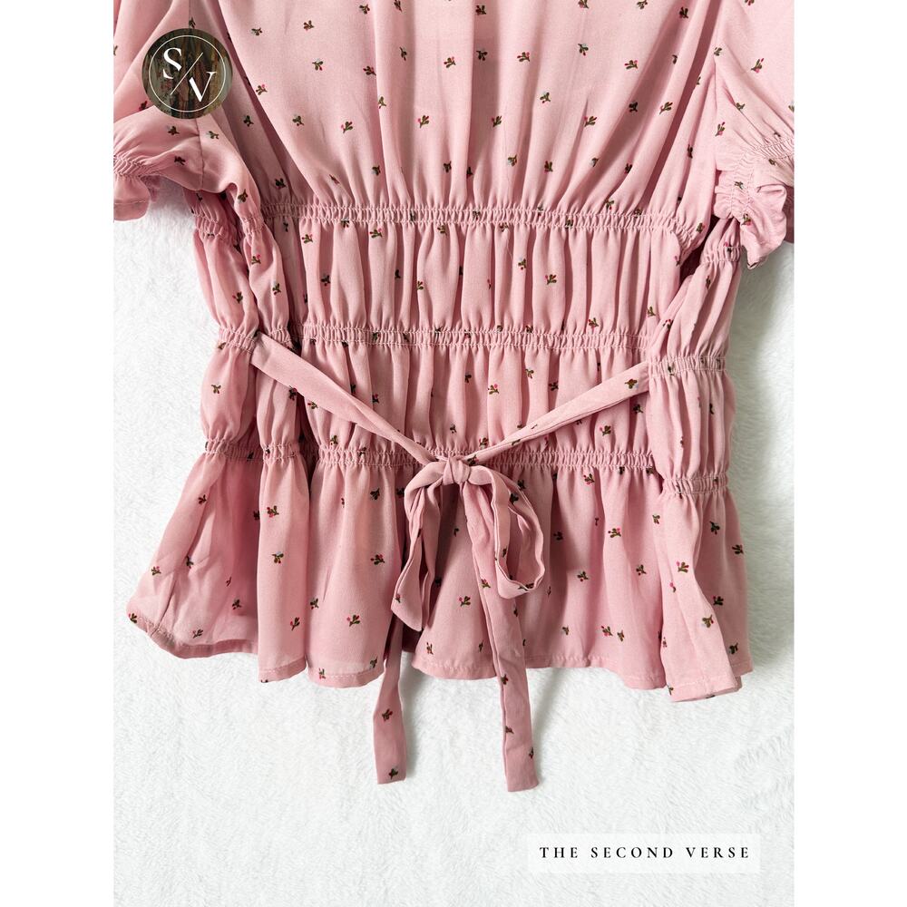 NWT Free People Adore You Blouse Top Floral Pink Size Medium - Picture 8 of 14
